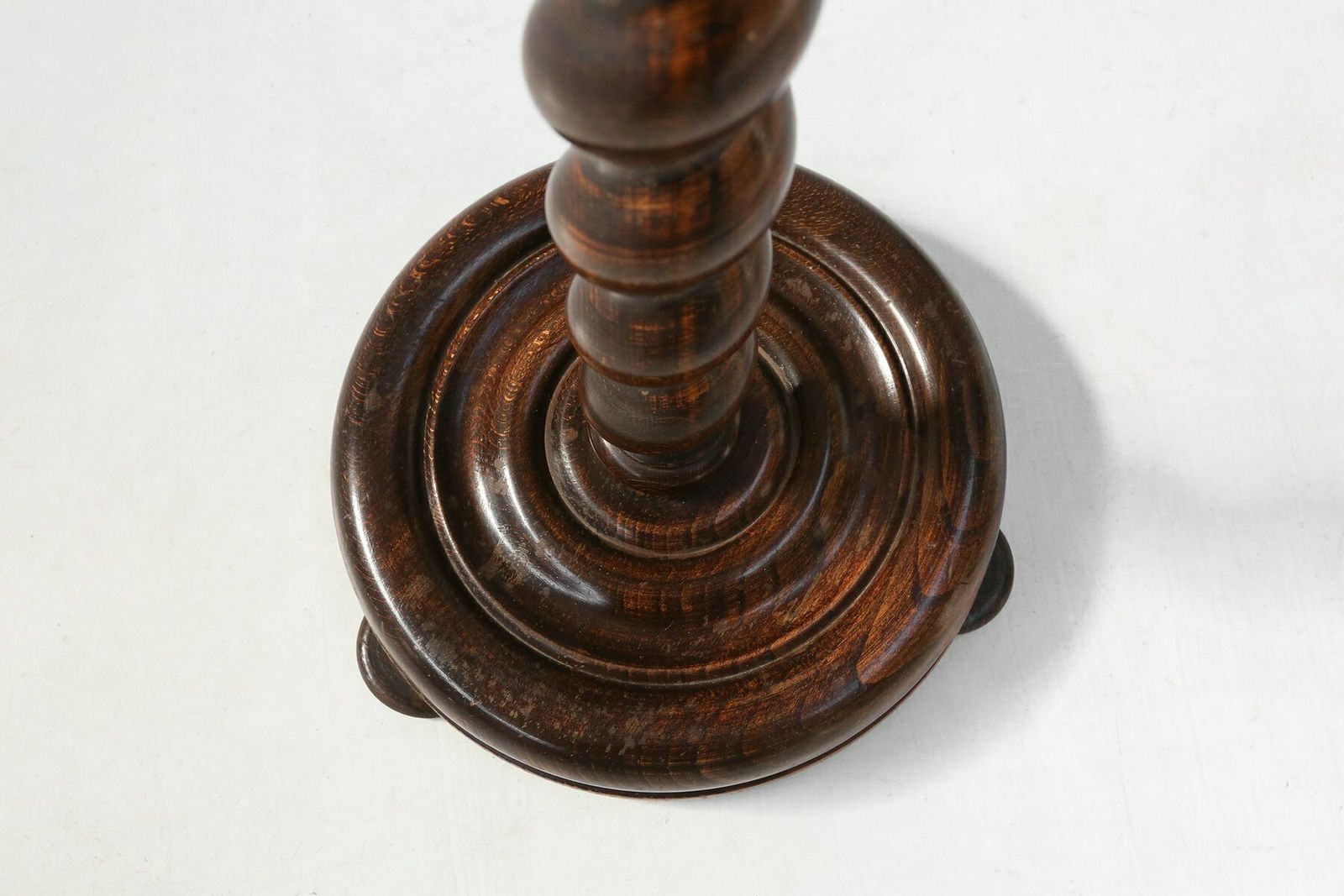 photo furniture Art Deco Oak Ashtray On Hand Turned Base, France, 1930s