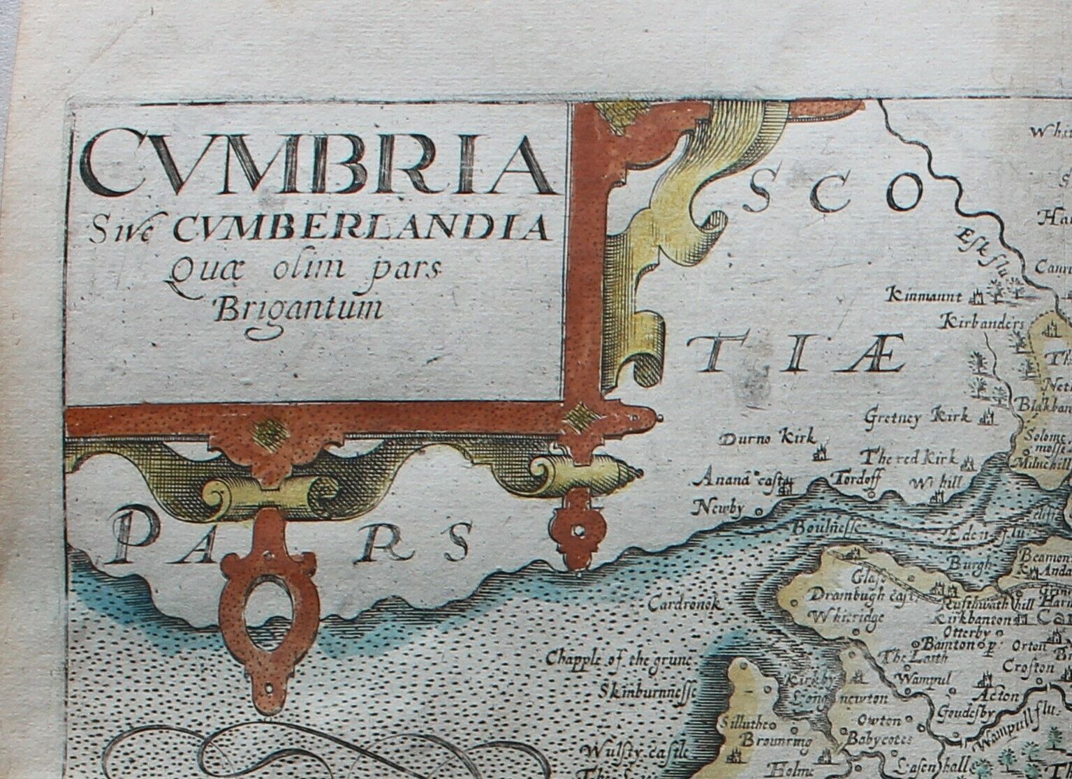 Antique Map Of Cumbria ‘Cumbria Sive Cumberlandia Quae Olim Pars Brigantum’ By Saxton / Kip C.1610 photo for sale