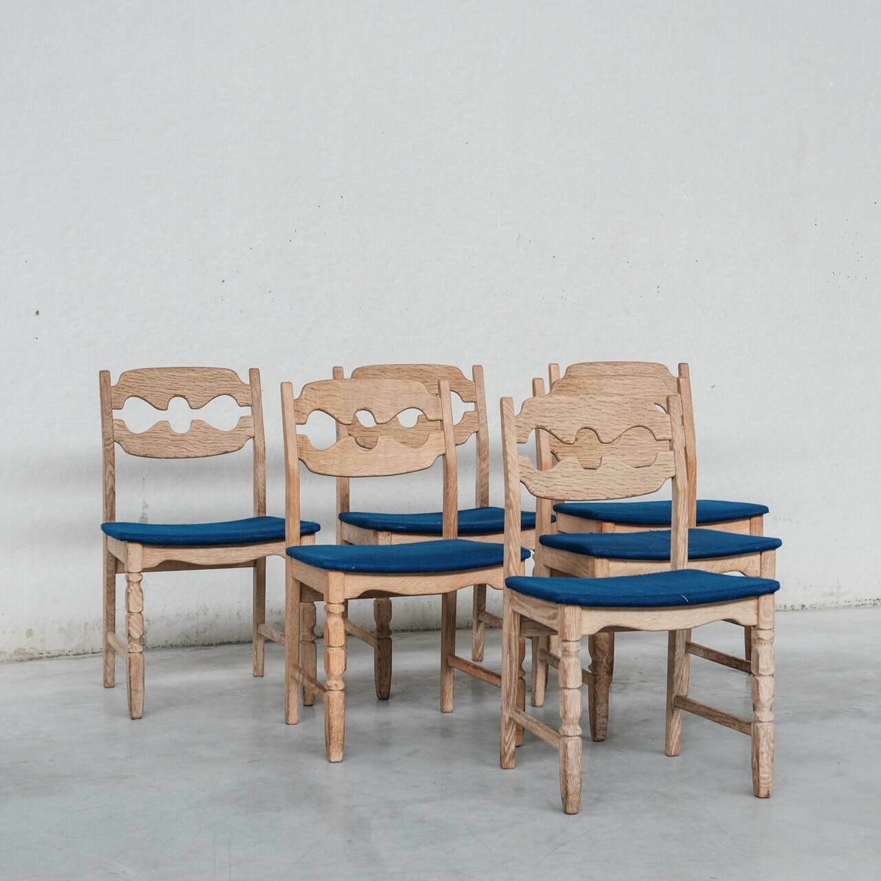 photo for sale Henning Kjaernulf Oak Danish Mid Century Dining Chairs
