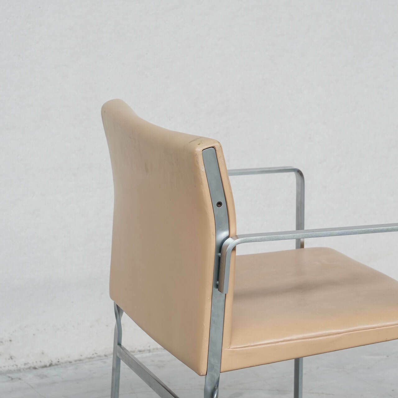 photo furniture Set Of Six Hans J Wegner 'Jh811' Mid Century Steel And Leather Dining Chairs