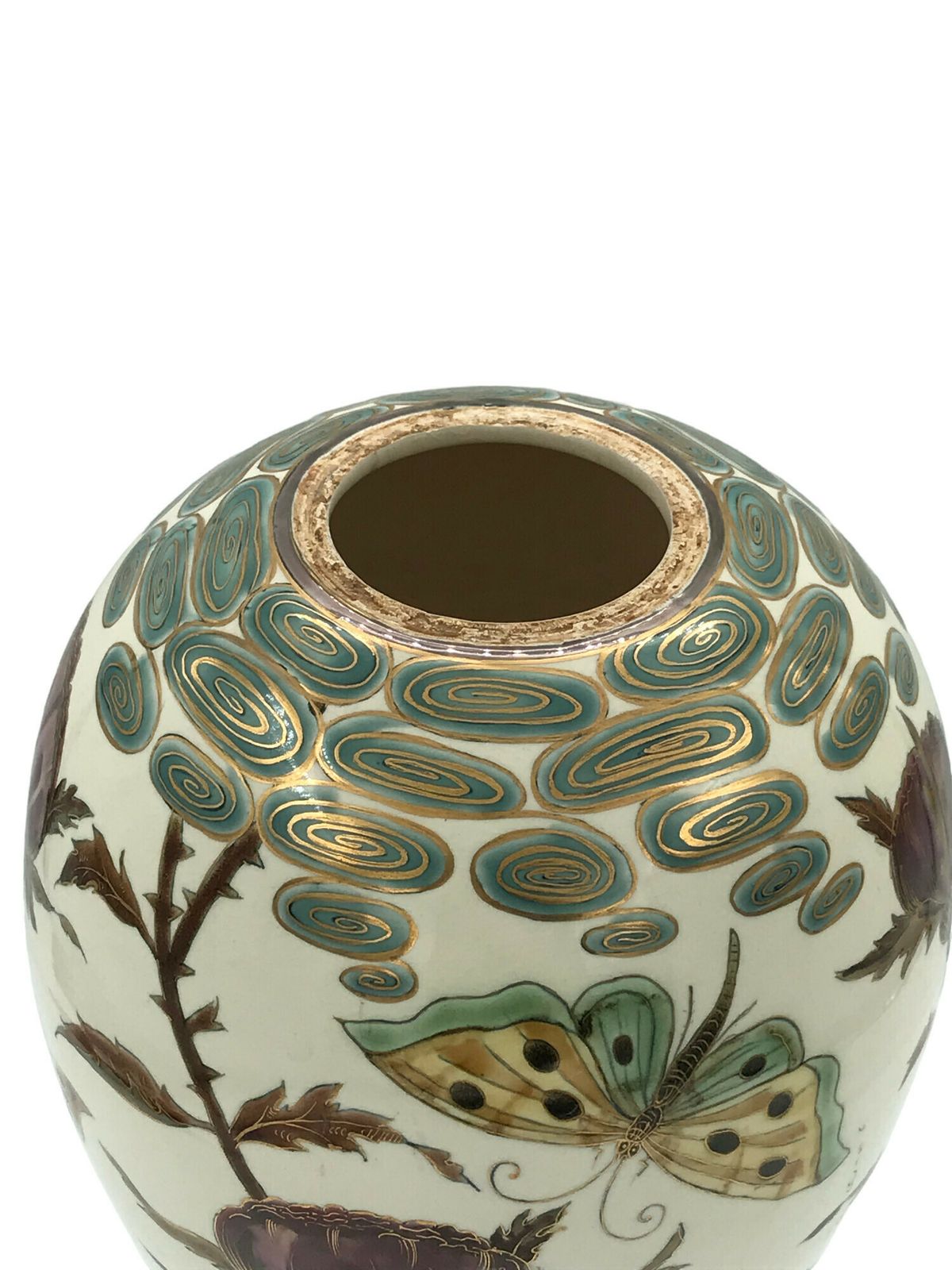 Rare 1878 Hungarian Zsolnay Vase Hand Painted – Paris Exposition Masterpiece 38 Centimeters High photo Home Decor