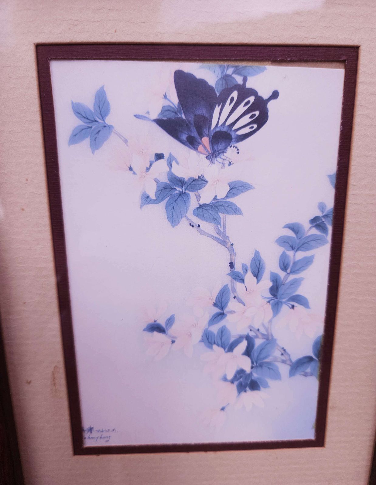 Trio Of 1980s St Michael's Oriental Prints In Bamboo Style Frames photo Art