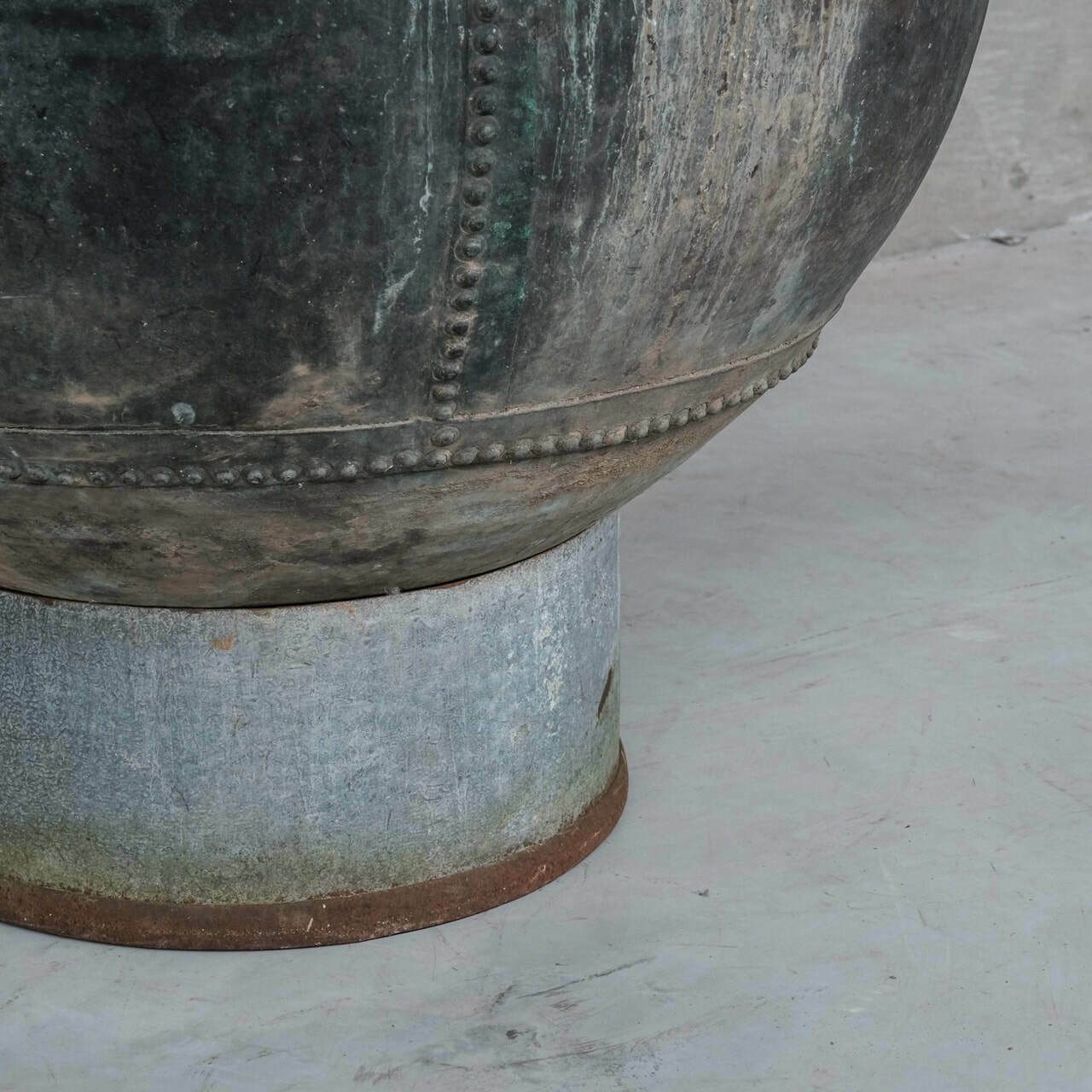 Xl Large Copper Antique French Planter Or Pot photo furniture