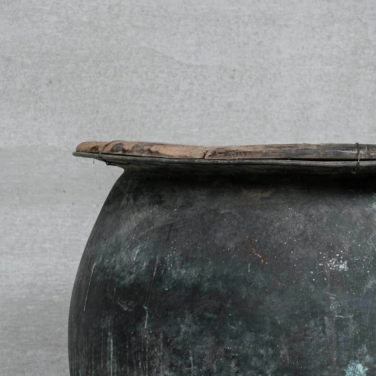 Xl Large Copper Antique French Planter Or Pot photo for sale