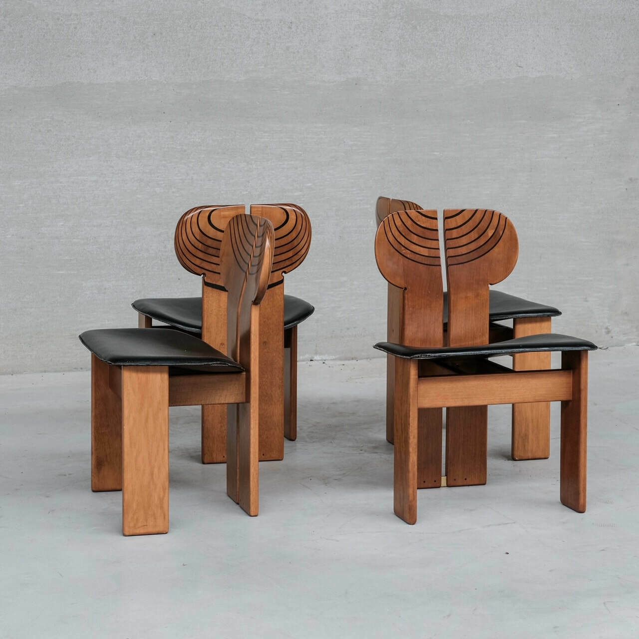26400.0 Set Of Four 'Africa' Mid Century Italian Dining Chairs By Scarpa photo