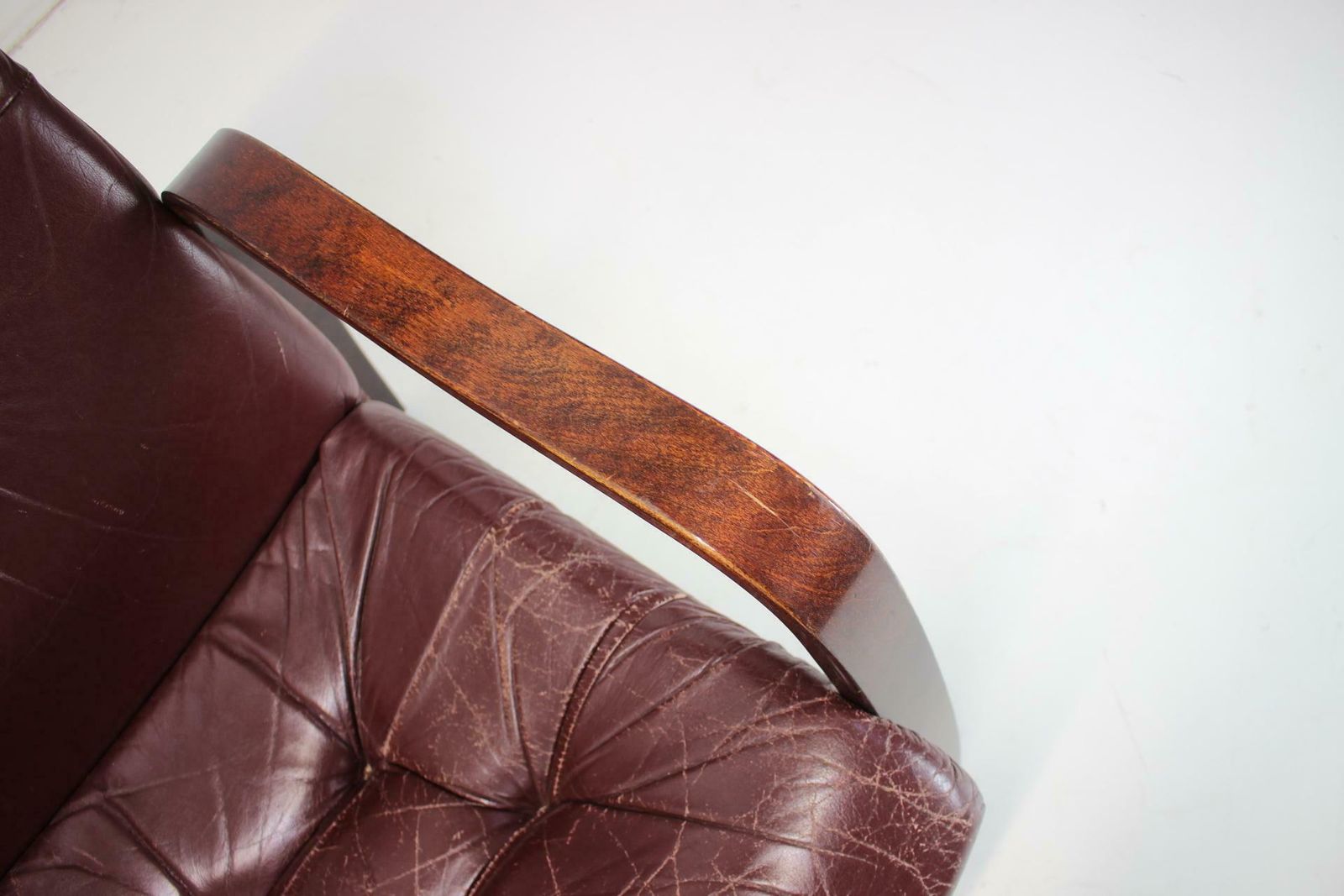 1980 Three Seater Leather Sofa, Ton Czechoslovakia photo furniture