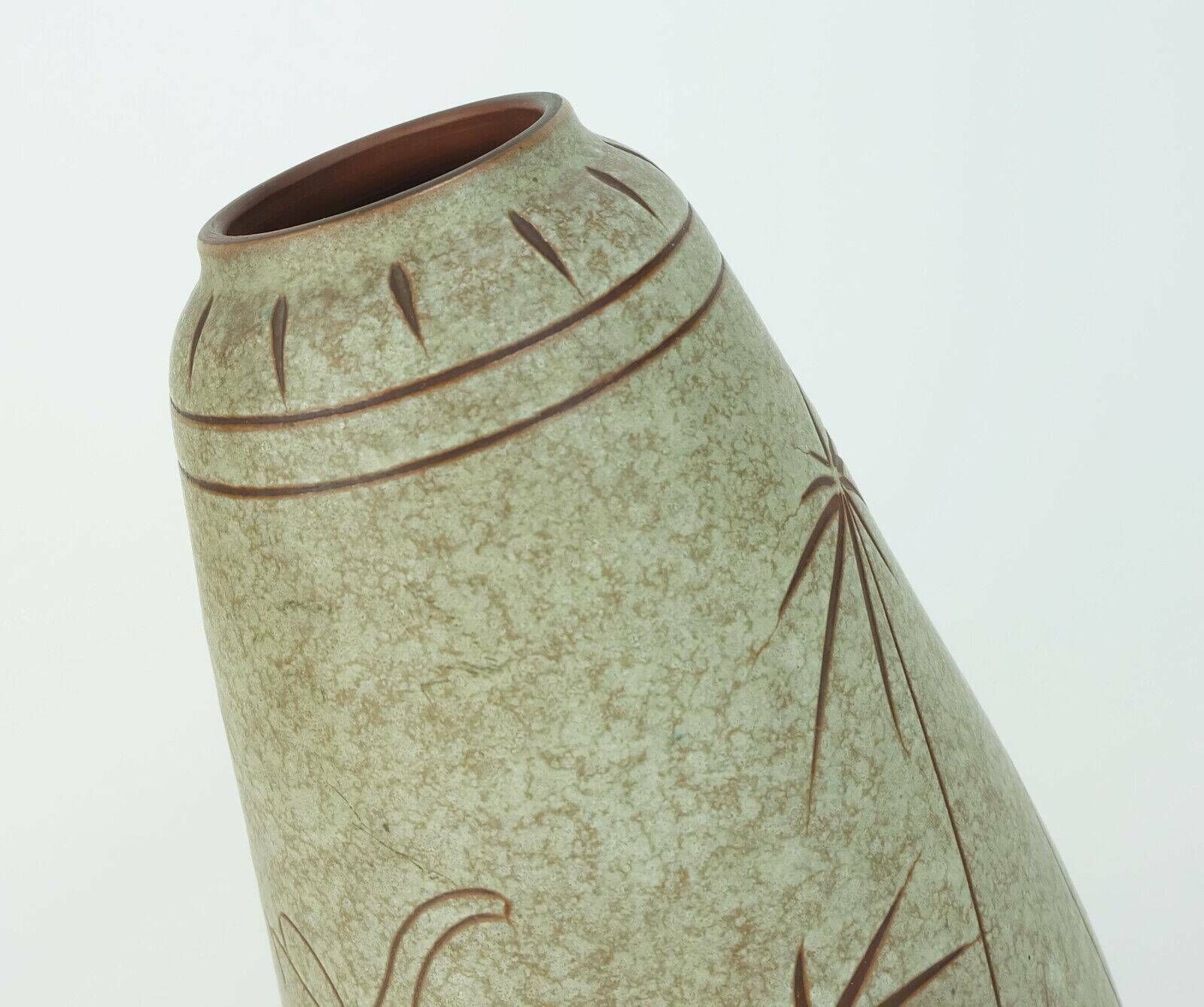 Early 1960s U Keramik Mid Century Ceramic Vase Model No. 137/30 Elephants And Palmtrees Decor photo furniture