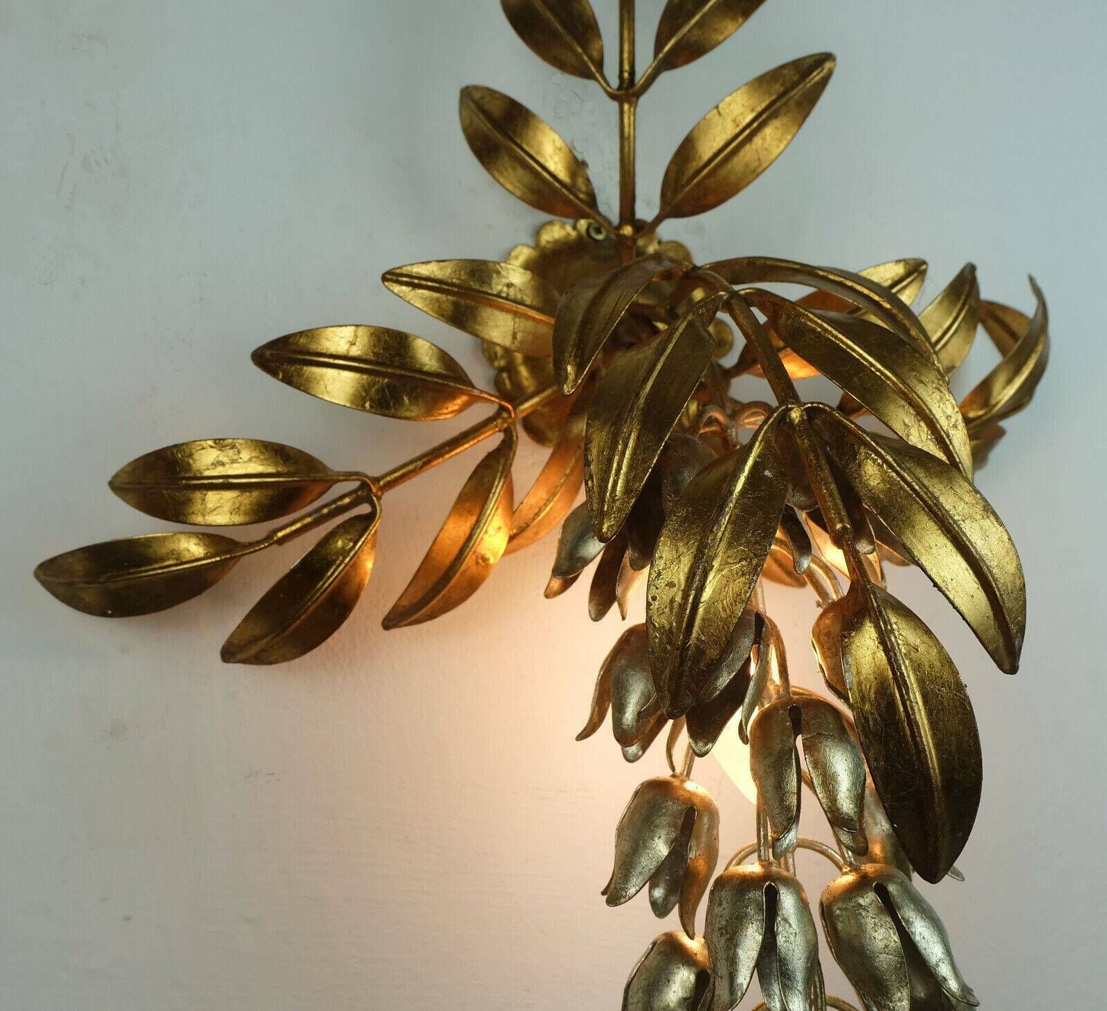 Hans Koegl Vintage Florentine Wall Lamp Sconce Metal Pioggia D'oro Hollywood Regency Style photo Lighting