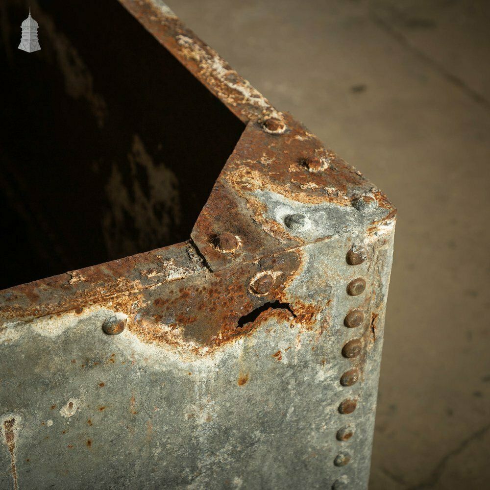 photo for sale Galvanised Riveted Tank, Large Shallow Metal Trough Planter