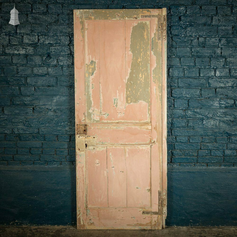 photo for sale Pine Paneled Door, Distressed Paint Finish