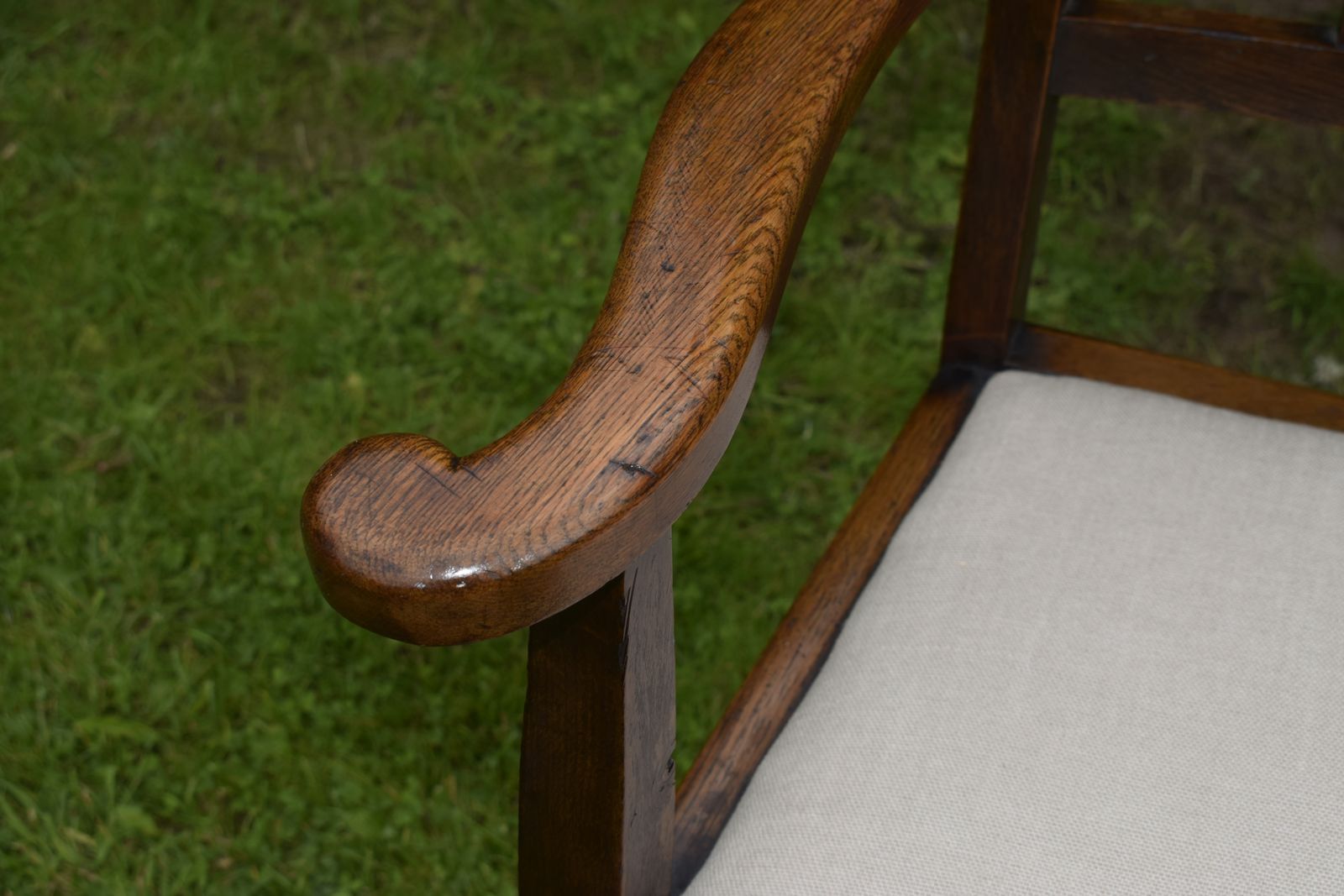 Furniture Pair Of Oak Arts & Crafts Armchairs photo