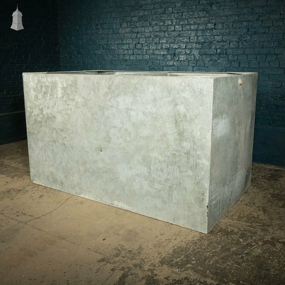 Galvanised Water Tank, Large Reclaimed Metal Planter photo vintage