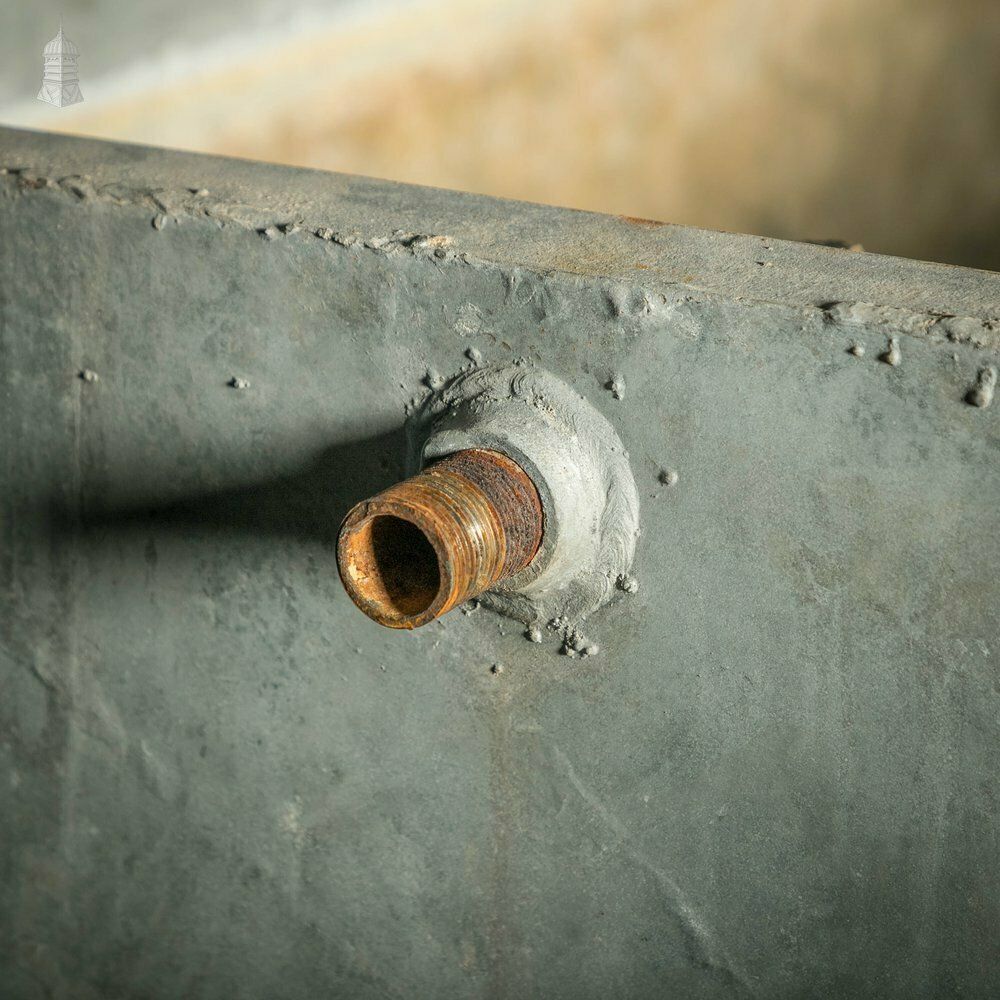 Galvanised Water Tank, Large Reclaimed Metal Planter photo vinterior
