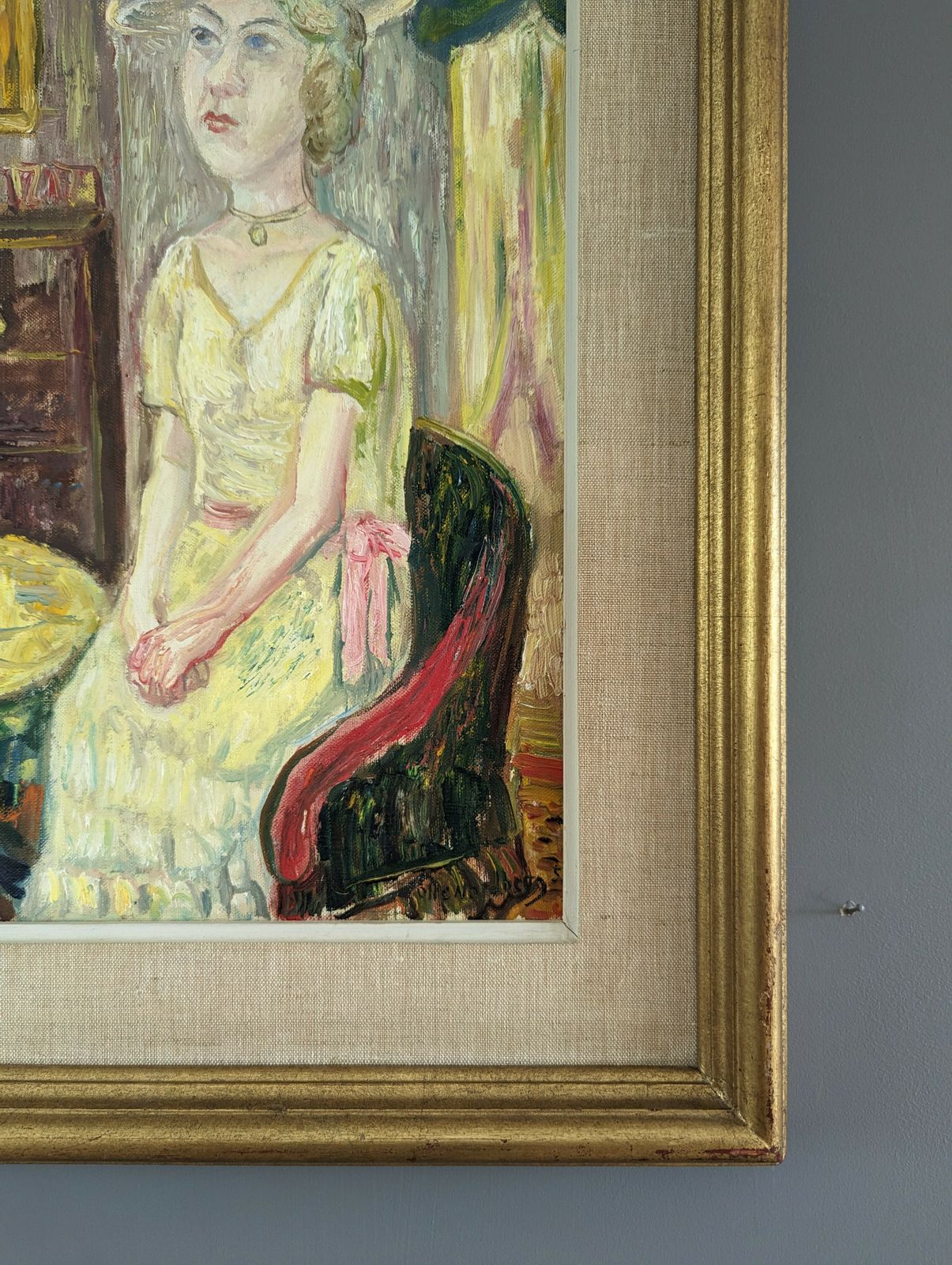 photo furniture Lady In Yellow Oil Painting, Modernist