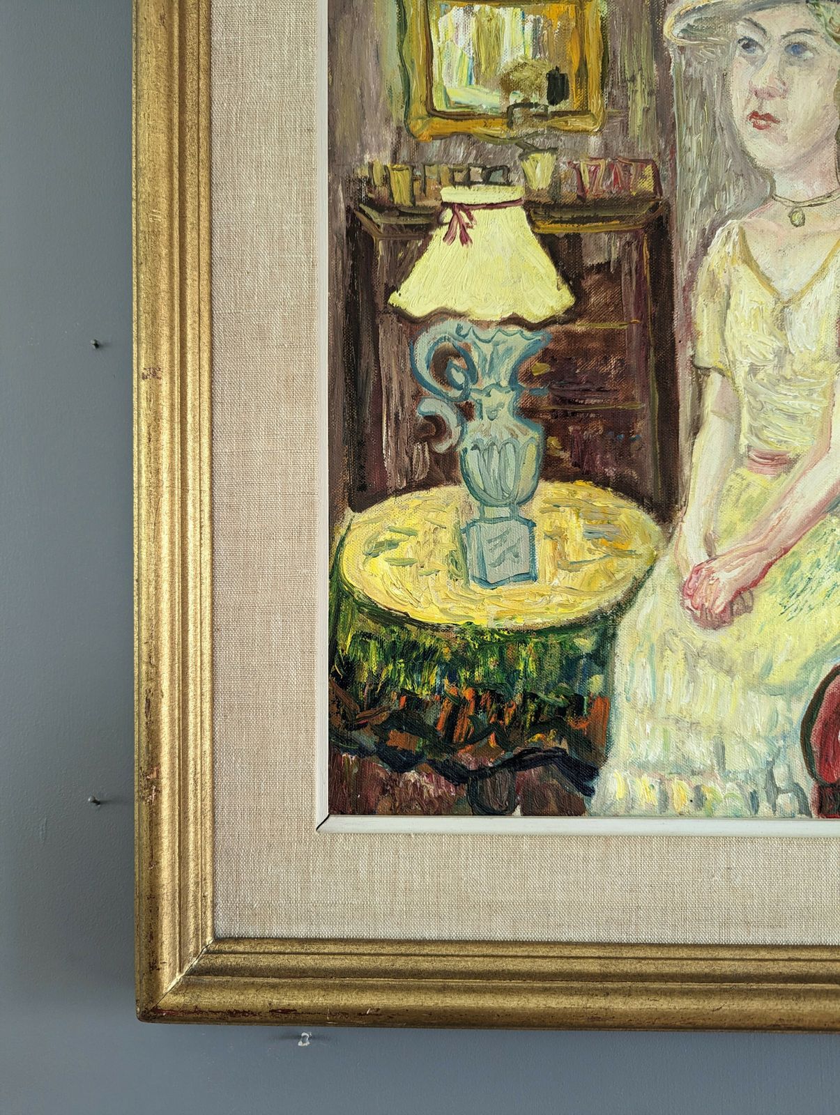 photo for sale Lady In Yellow Oil Painting, Modernist