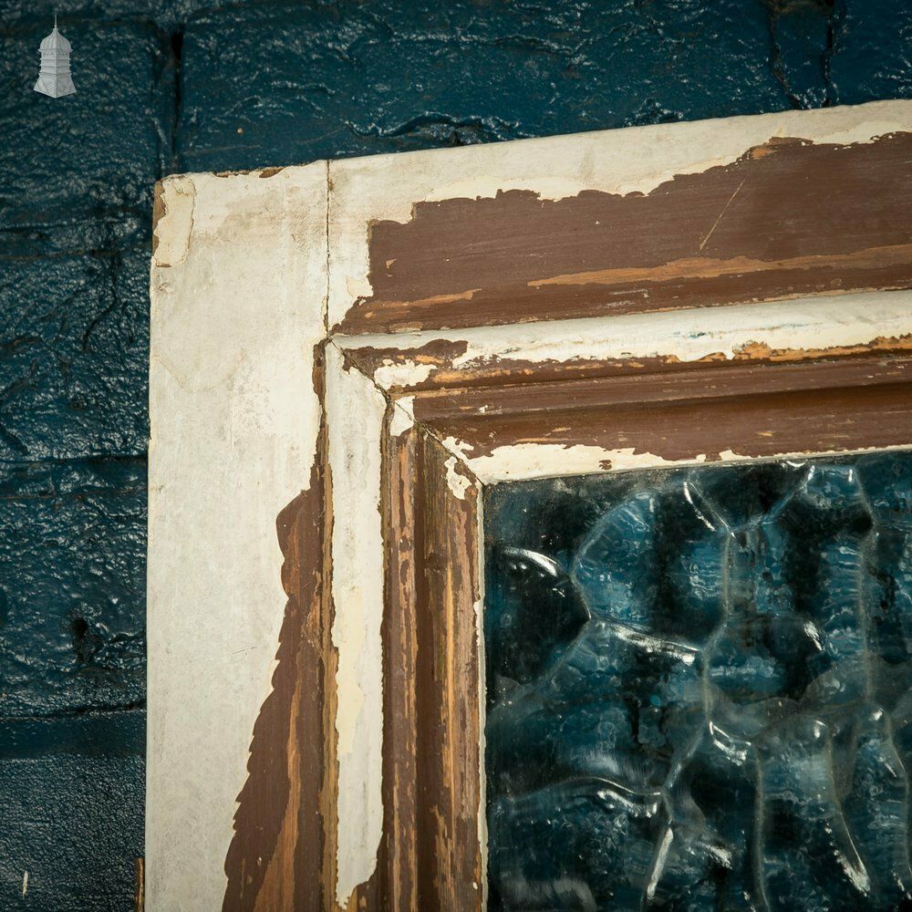 Half Glazed Door, Moulded 3 Panel With Textured Glazing photo vintage