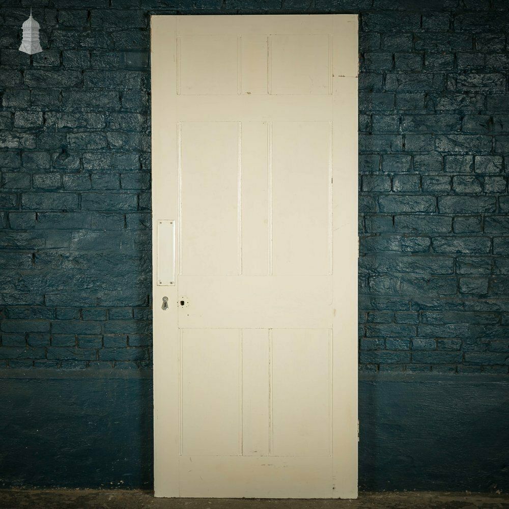 Six Panel Door, Moulded White Painted Pine photo for sale