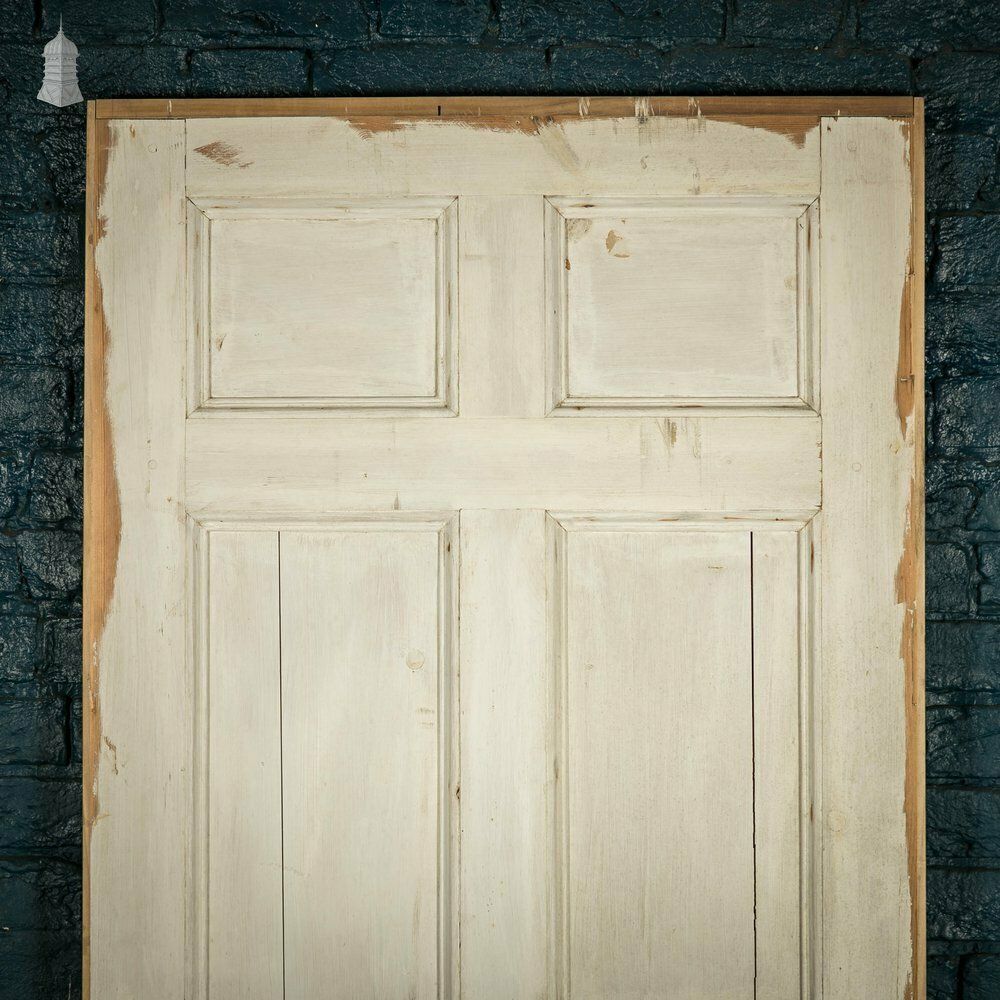 Pine Paneled Door, Moulded 6 Panel, White Painted