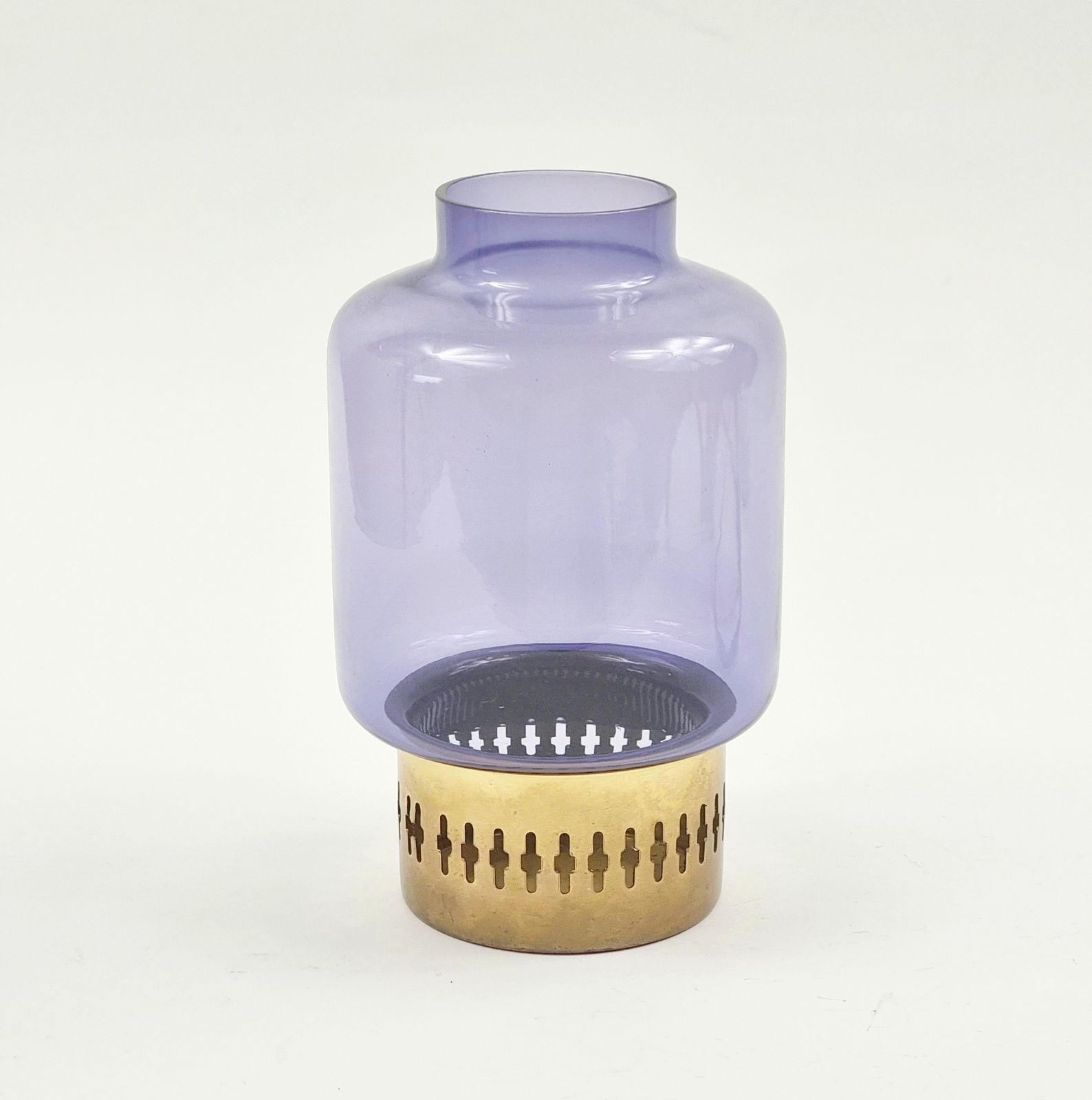Mid Century Scandinavian Glass & Brass Candleholder Model L 95 From Hans Agne Jakobsson Ab Markaryd, Sweden, 1960s photo furniture