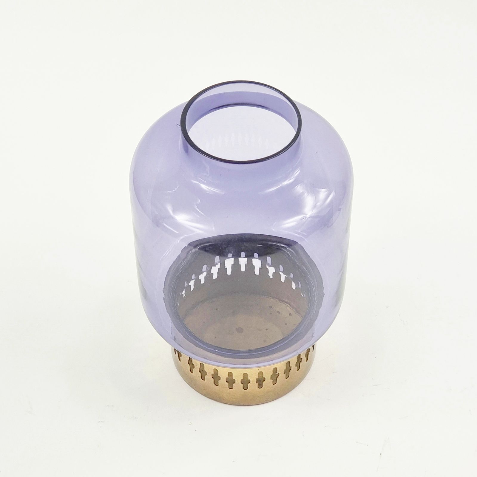 Mid Century Scandinavian Glass & Brass Candleholder Model L 95 From Hans Agne Jakobsson Ab Markaryd, Sweden, 1960s photo Home Decor