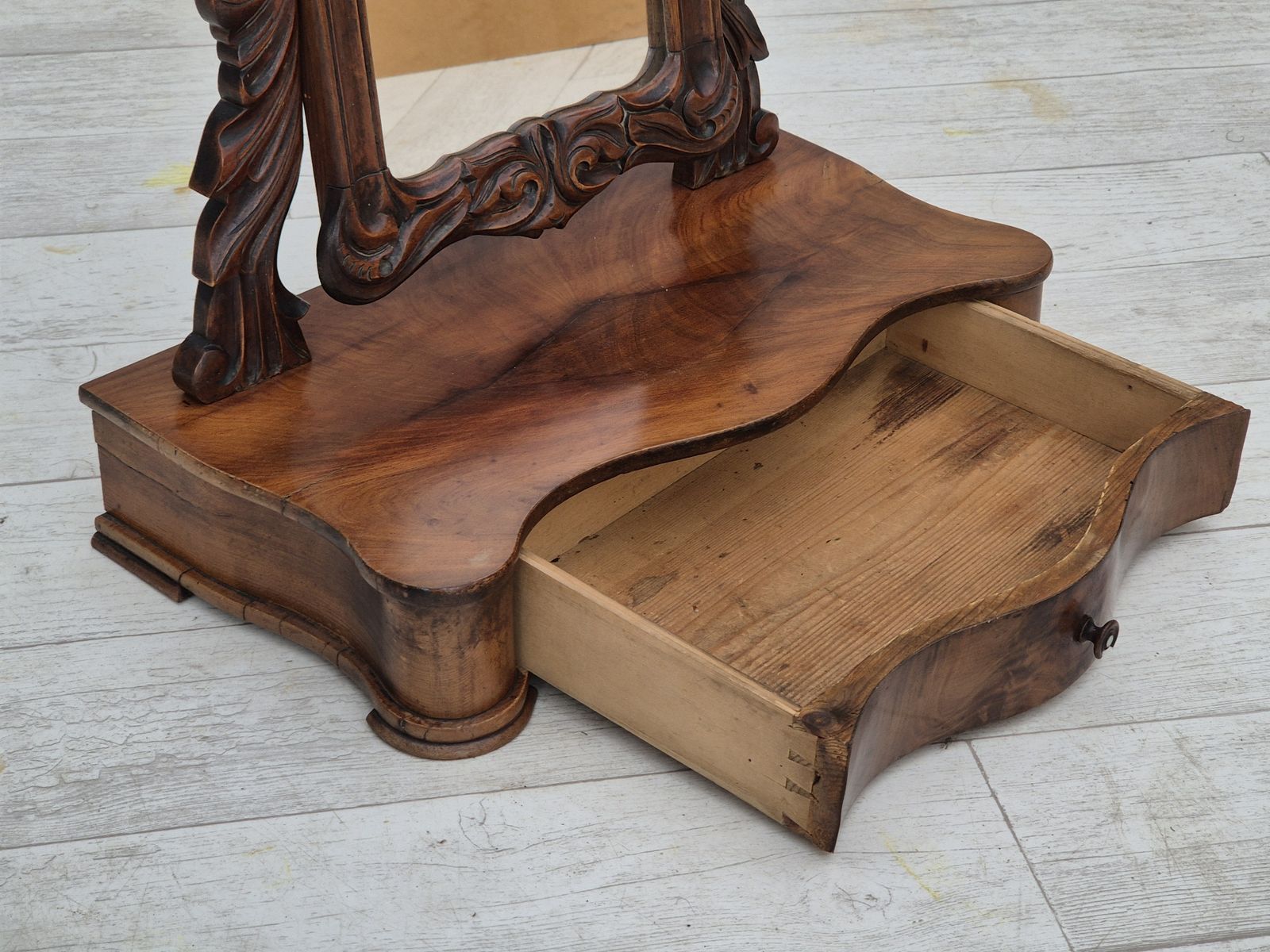 1920s, Danish Vintage Makeup With Jewelry Storage, Cherry Wood. photo 310.0