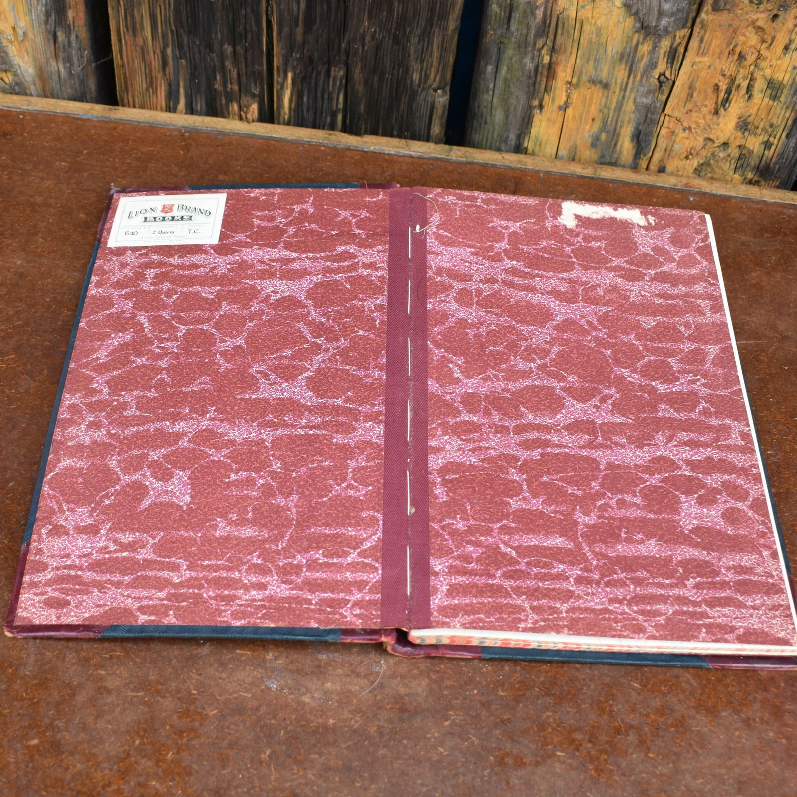Antique John Dickinson Lion Brand England Cash Ledger Leather Bound Book Prop photo Home Decor