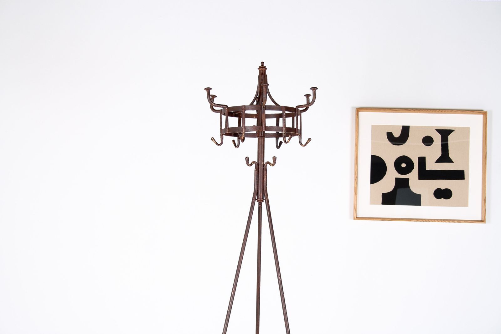 A 19th Century Blacksmith Made Wrought Iron Hat, Coat & Umbrella Stand photo 795.0