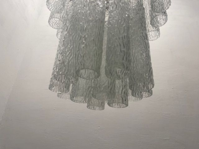Midcentury Murano Textured Tube Chandelier (1970s) By Venini photo Lighting