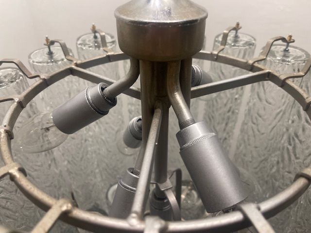 photo furniture Midcentury Murano Textured Tube Chandelier (1970s) By Venini
