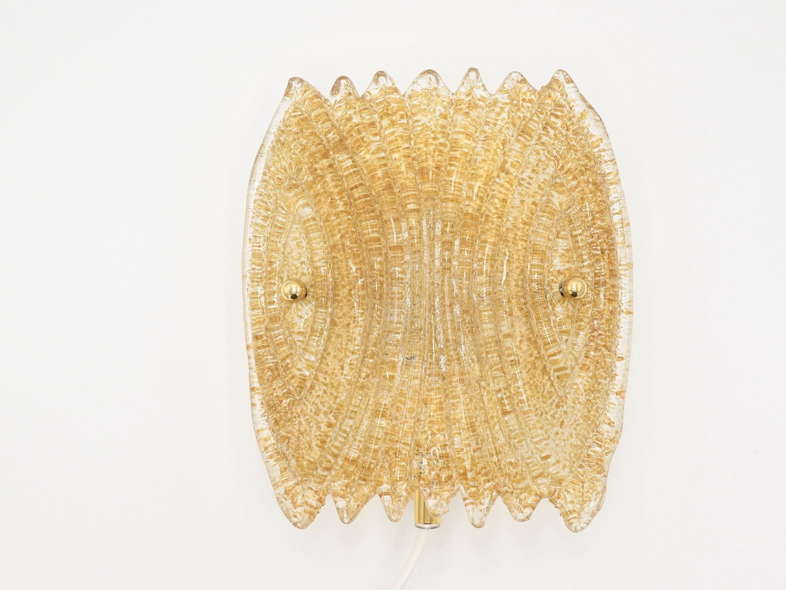 Rare Midcentury Leaf Shaped Glass Wall Lamp By Raf, Sweden 1970s