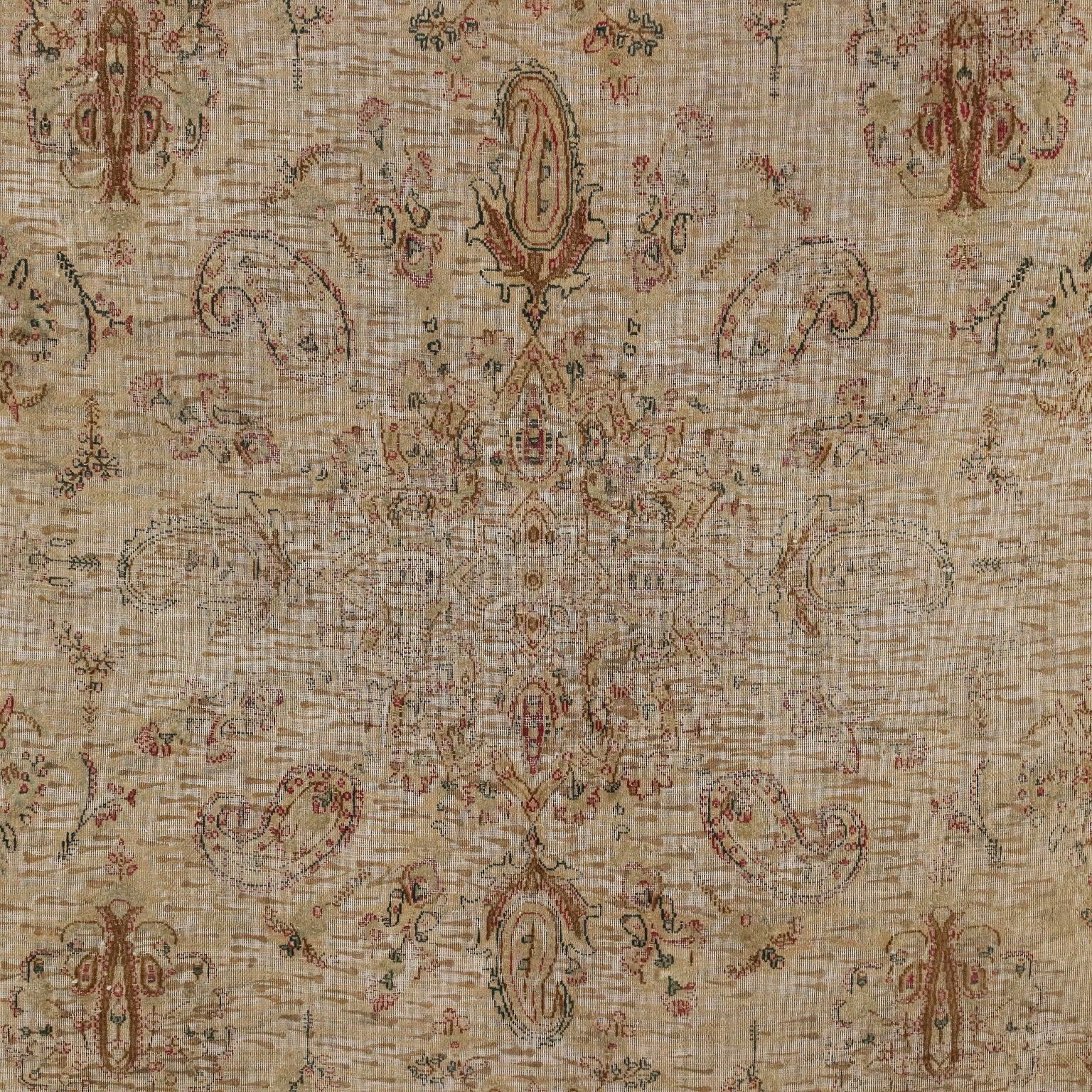 Vintage Carpet Cotton Wool Thin Knot Turkey 94 X 54 In photo Textiles