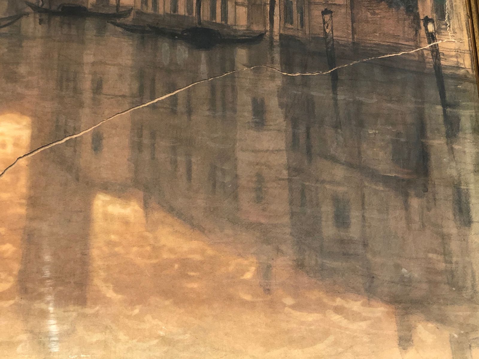 photo buy Great View Of Venice. Charcoal. Signed François Stroobant (1819 1916)