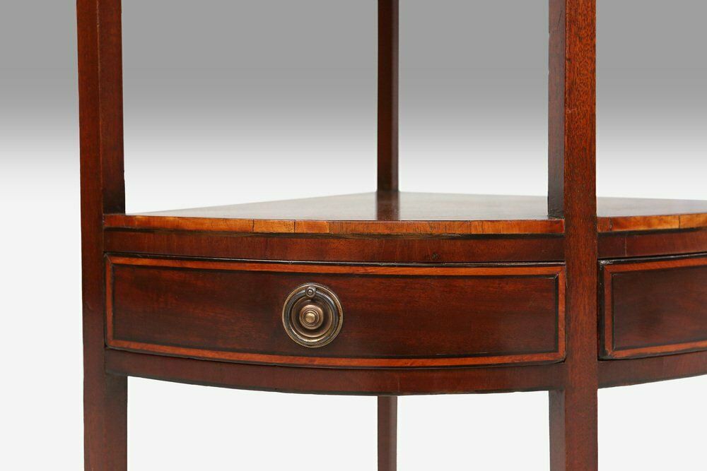 photo furniture Vintage Corner Cabinet With Wood Inlay And 2 Drawers, France, 1850s