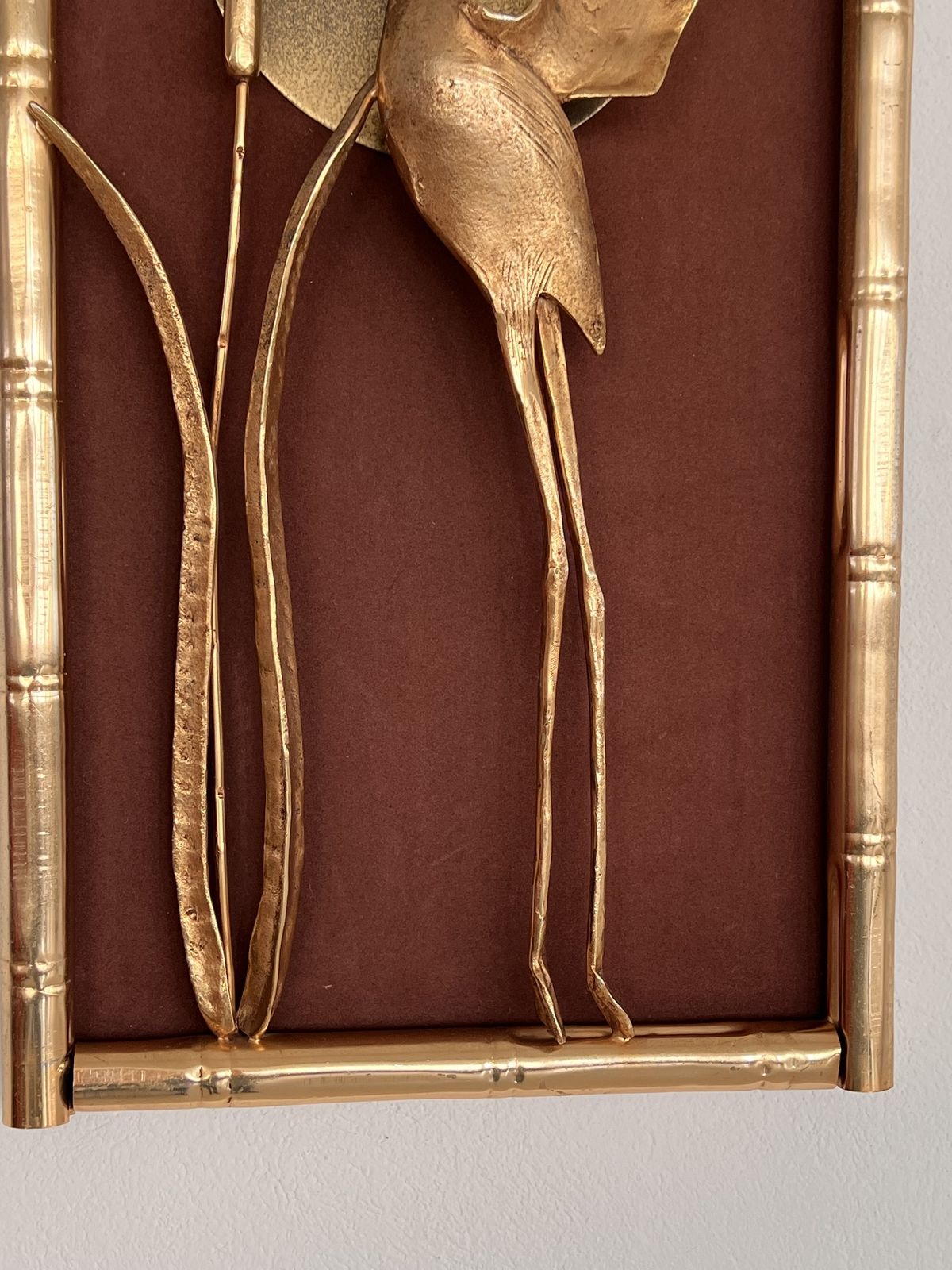 photo vinterior Italian Illuminated Wall Art Frame In The Shape Of A Golden Heron