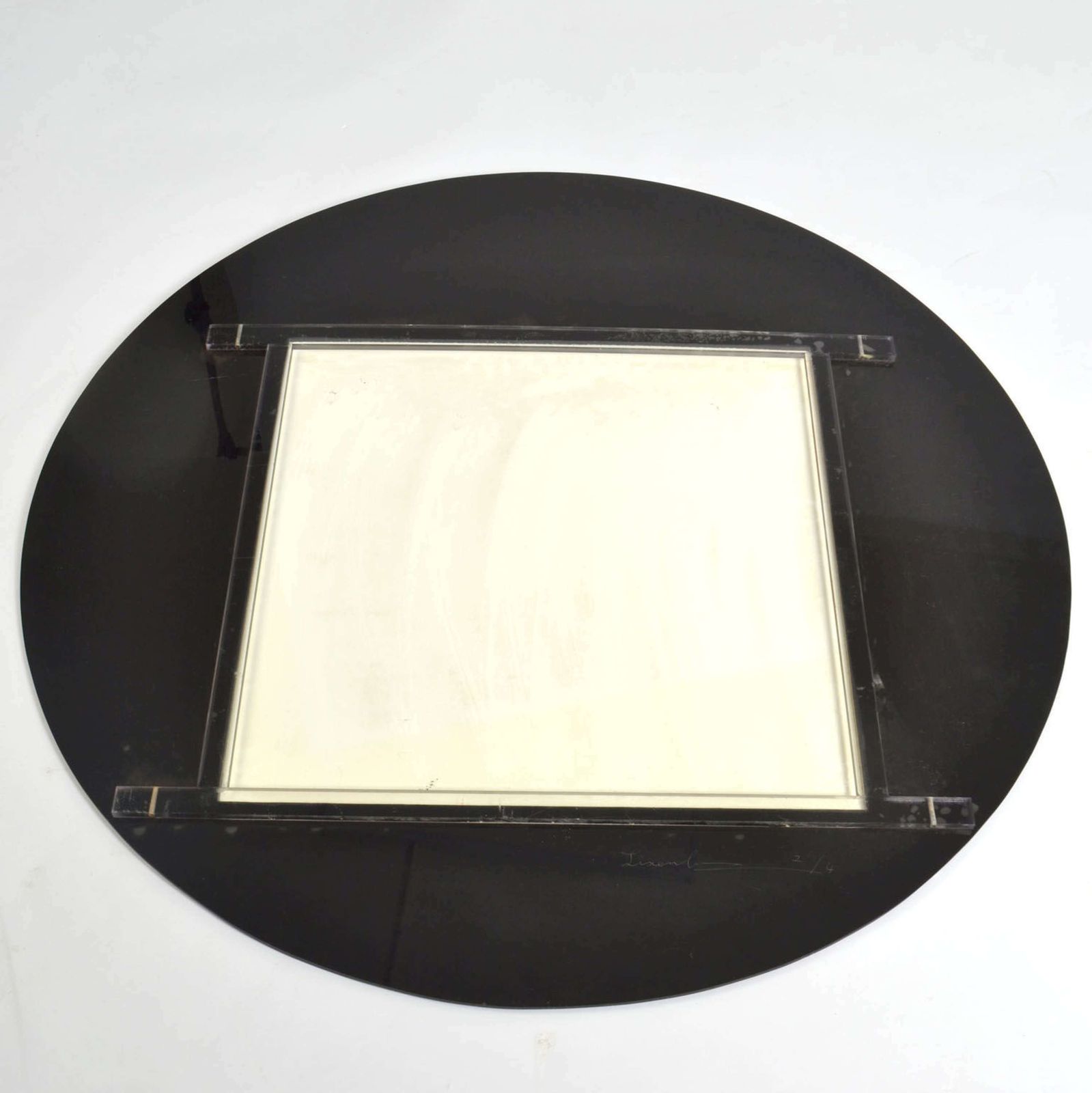Abstract Round Black & White Perspex Artworks, Uk 1960's photo vintage