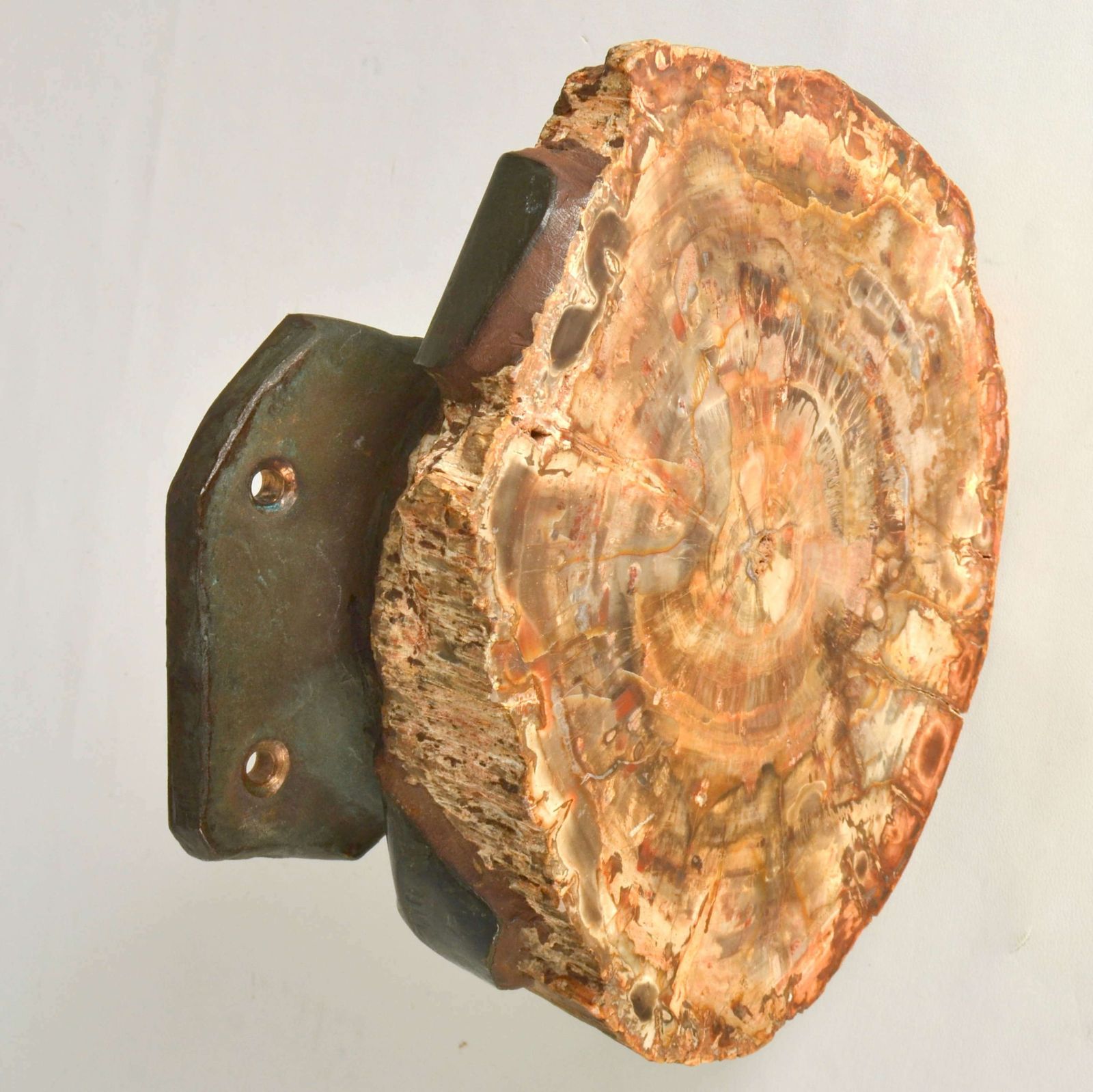 Architectural Push Pull Door Handle In Petrified Wood And Bronze photo furniture