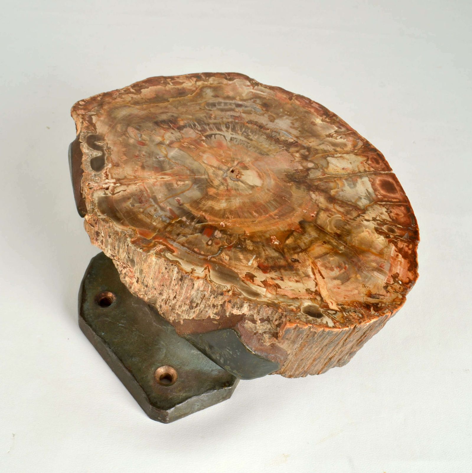 Architectural Push Pull Door Handle In Petrified Wood And Bronze photo vintage