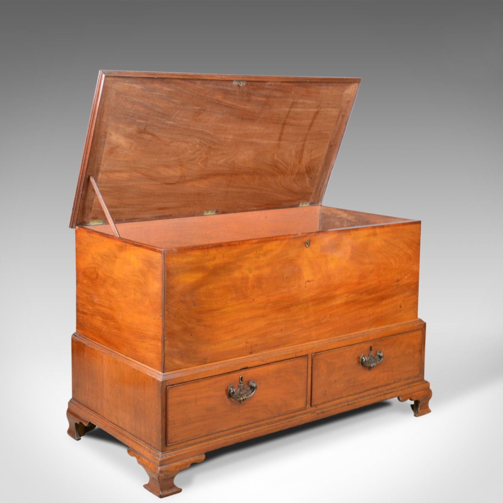 Antique, Mule Chest, English, Georgian Housekeepers Trunk, Mahogany, Circa 1780 photo vinterior