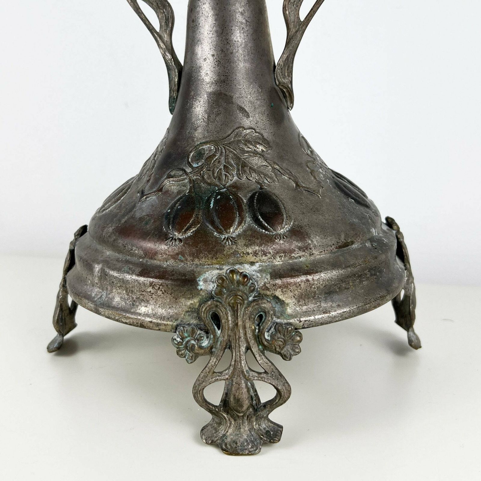 Art Nouveau Candlestick Holder, Antique Candle Holder, Jugendstil Pewter Candle Holder photo furniture