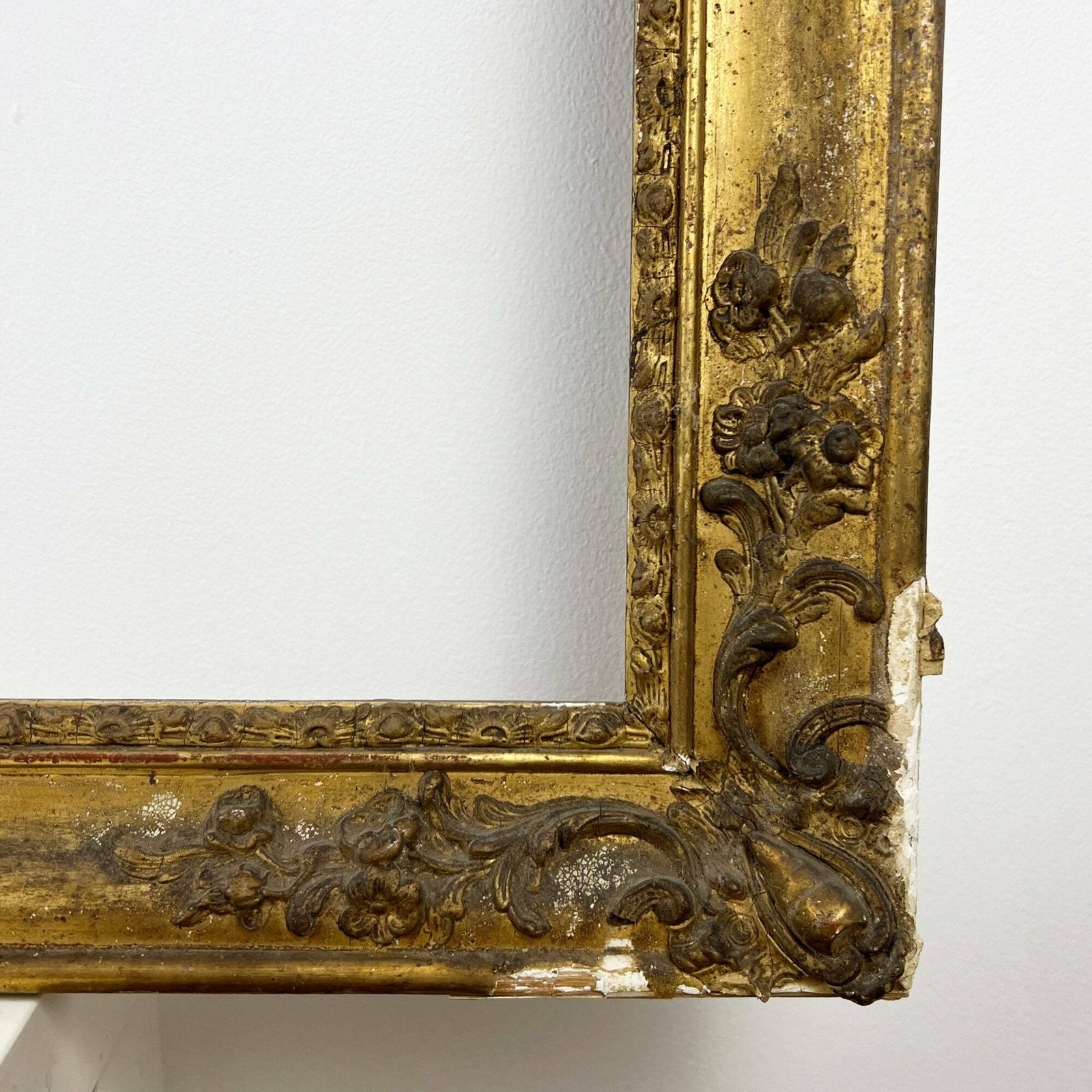 19th Century Large Antique Gilt Wood Frame, Vintage Wood Picture Frame, Antique Home Decor photo Home Decor