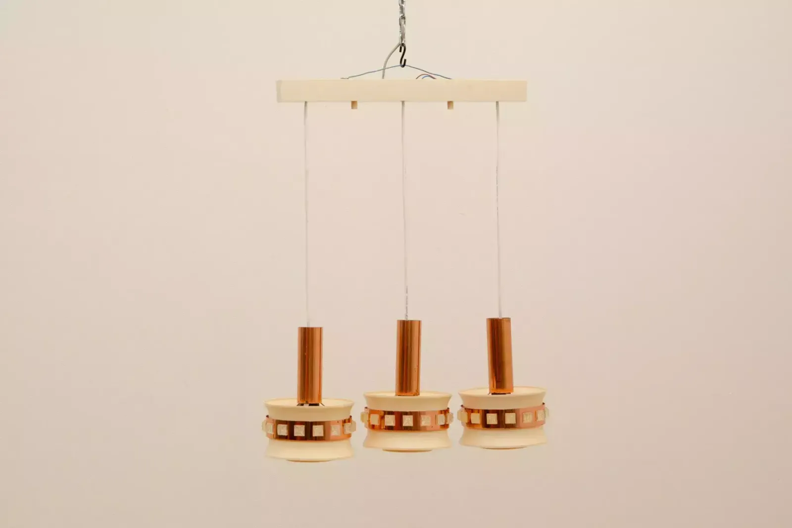 Vintage Hanging Lamp With Two Cut Glass Lampshades, Kamenický šenov, 1970´S