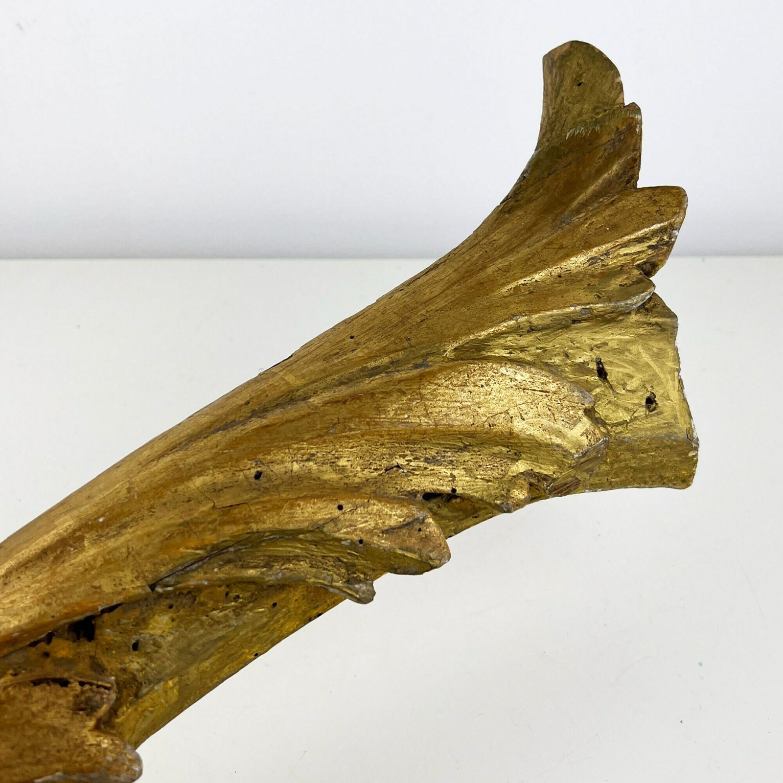 Antiek Verguld Houten Snijwerkfragment, 19e Eeuw – Architecturaal Sloopmateriaal, Italiaans Decoratiestuk photo 186.0