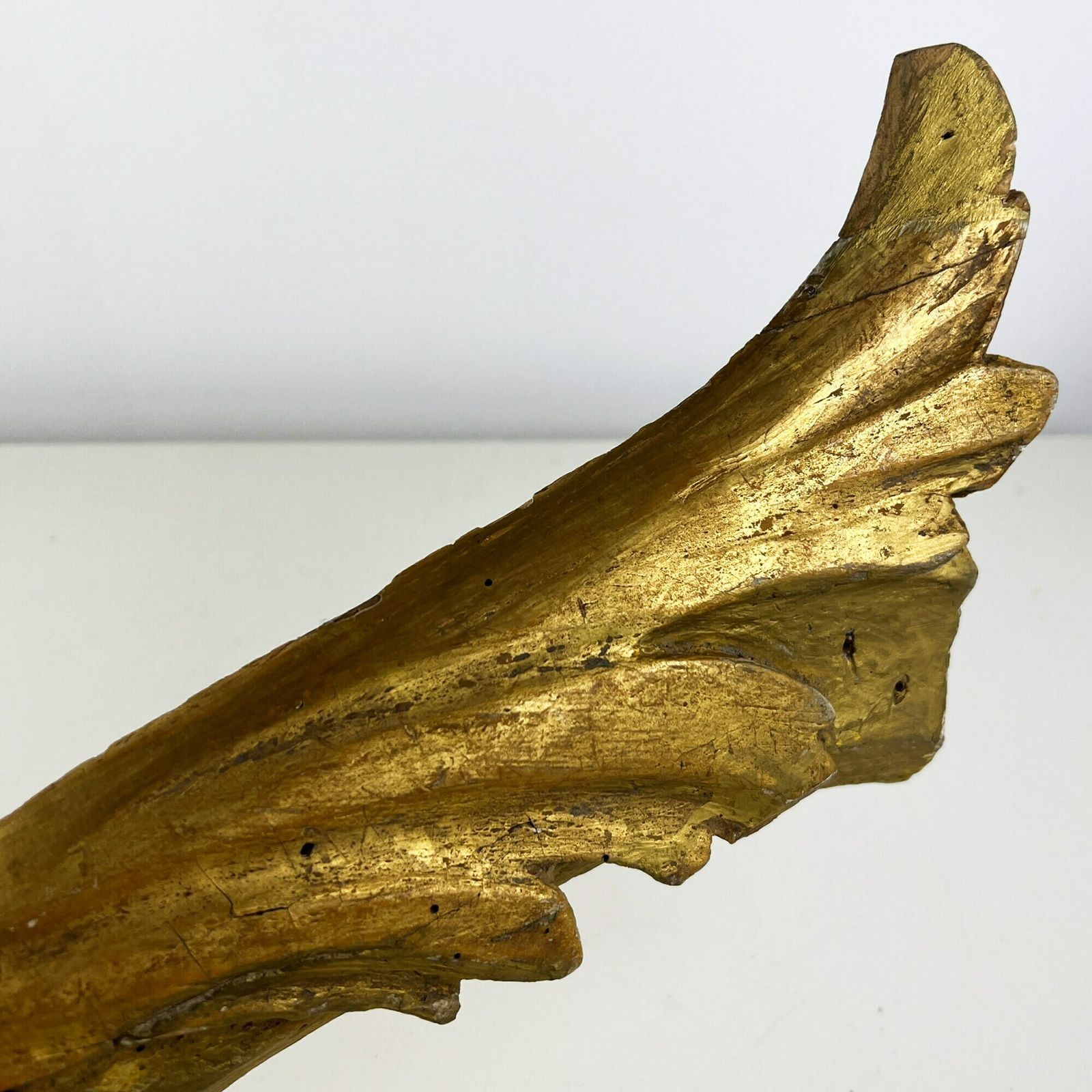 Antique 19th Century Gilt Wood Carving Fragment, Architectural Salvage, Italian Antique Salvage Decor photo vinterior