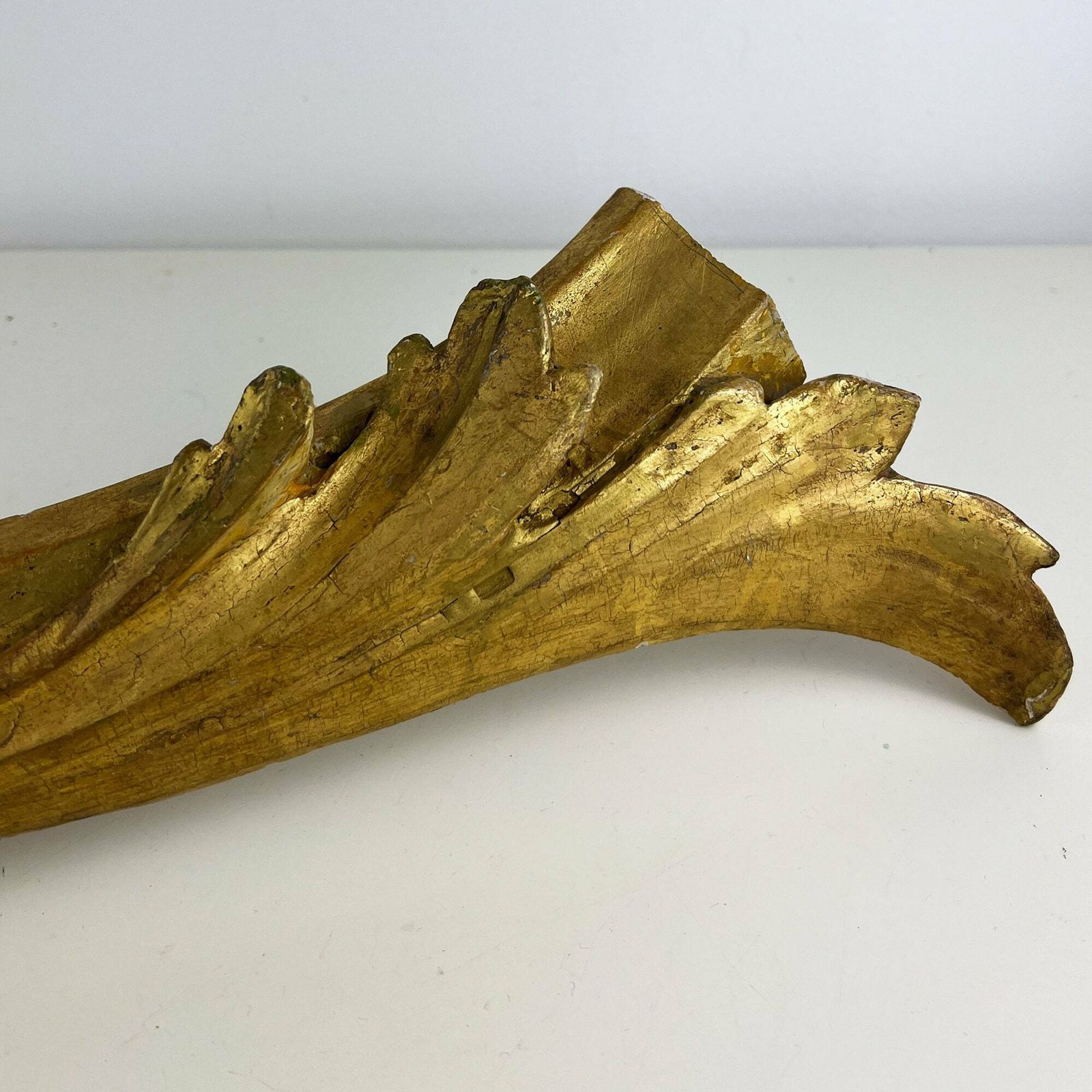 Antique 19th Century Gilt Wood Carving Fragment, Architectural Salvage, Italian Antique Salvage Decor photo Home Decor