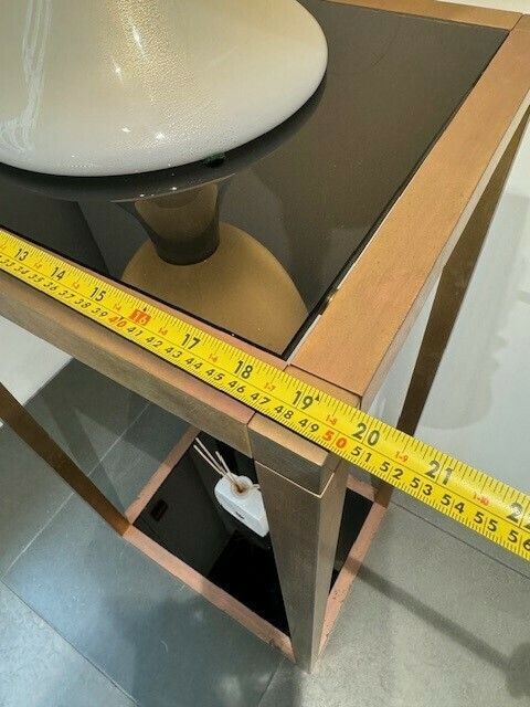 Pair Of Italian Brass And Glass Stands photo Furniture