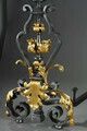 photo buy Very Large Pair Of Wrought Iron Mantelpieces With Foliage, Mask And Scroll Motifs