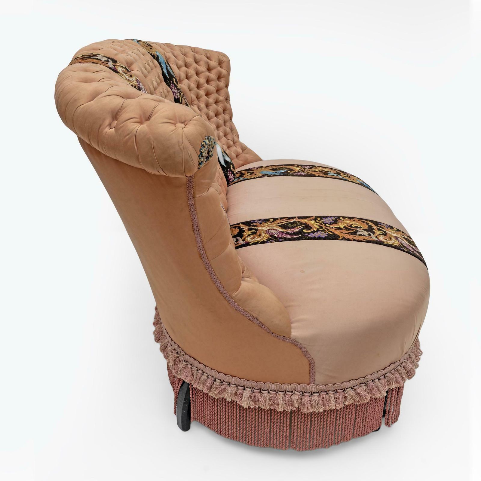 Rare 19th Century Napoleon III Silk Satin Sofa photo Furniture