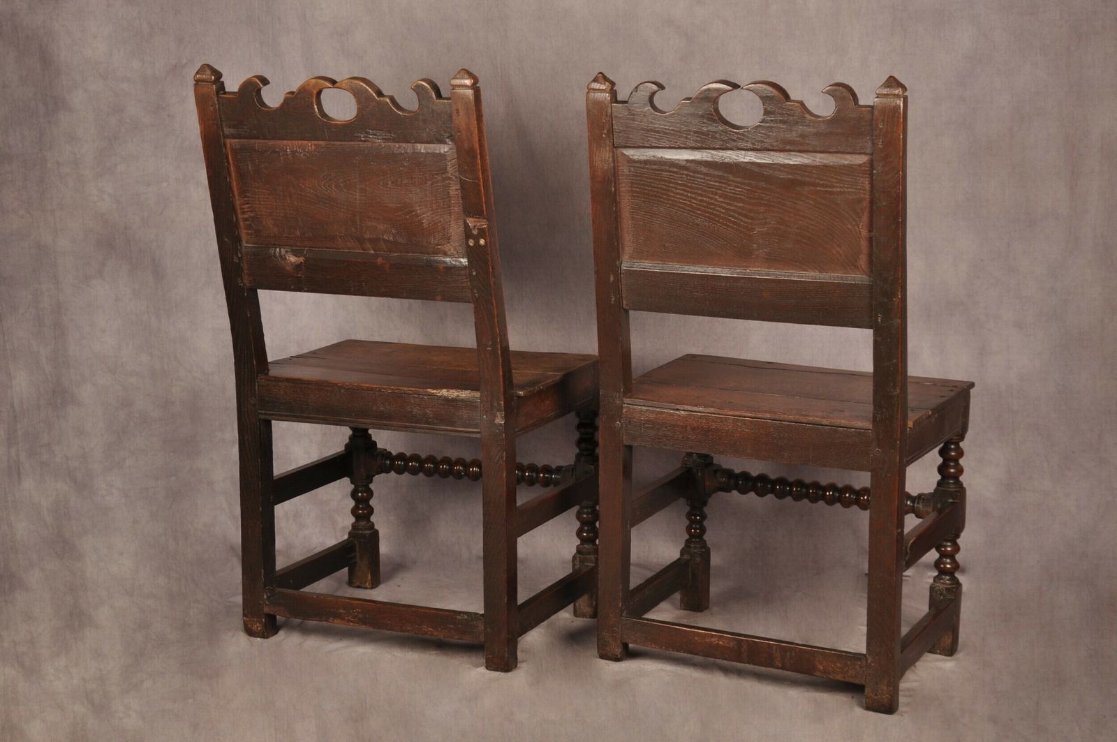 Pair Of 17th Century Lancashire Chairs photo vintage