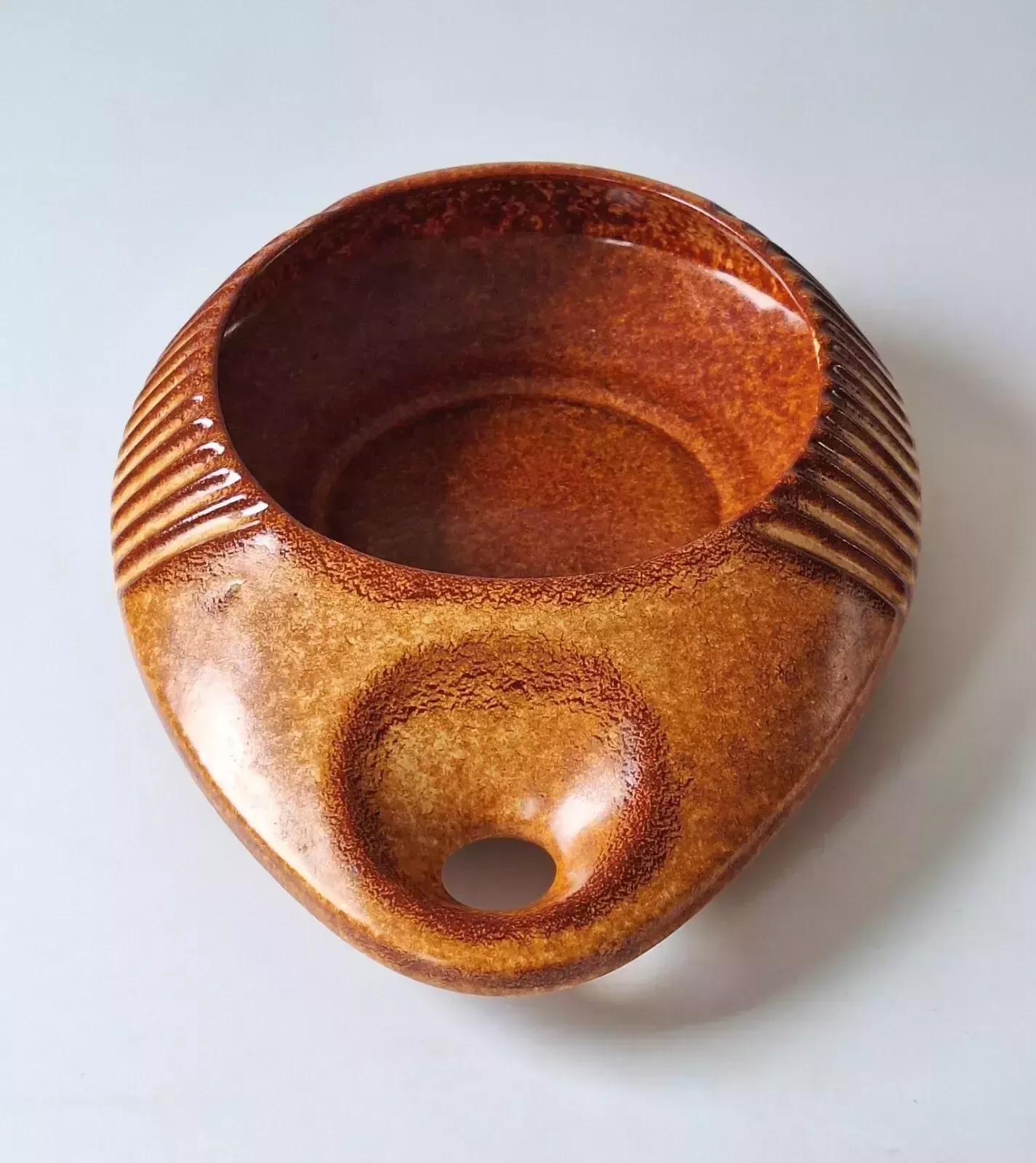 Home Decor A Large Modernist ‘Screziato Tobacco’ Ceramic Fruit Bowl By Bertoncello Italy 70 photo
