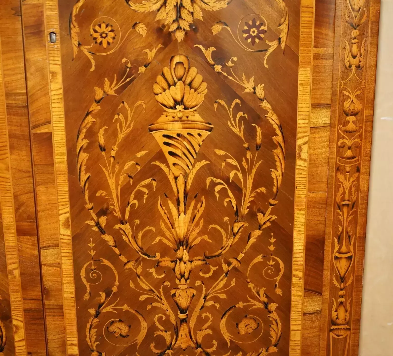Stunning Vintage Italian Marquetry Inlaid Wardrobe Armoire Or Hall Cupboard photo vintage